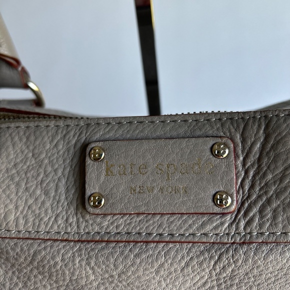 Kate Spade Grey Genuine Pebble Leather Handbag Shoulder Bag - Picture 2 of 15